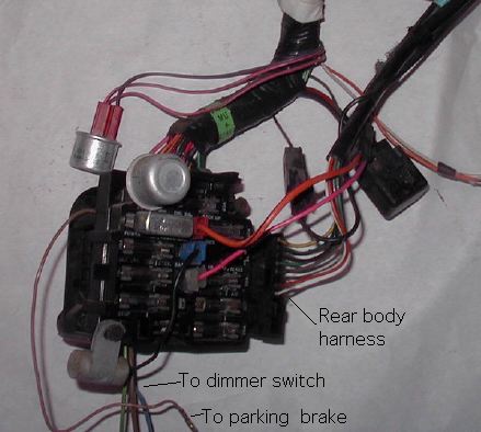 Four of the five parts of the basic wiring harness are joined at the 